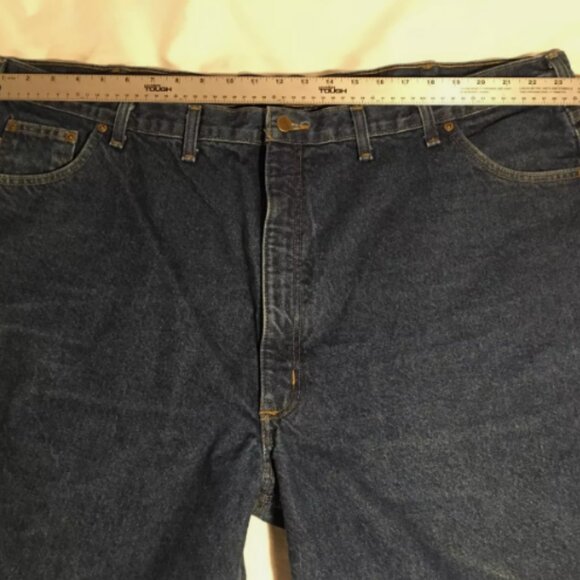 50x32 MENS CARHARTT B21 DST CLASSIC MED WASH BIG/TALL WORK DENIM JEANS IG 810 - Picture 2 of 12